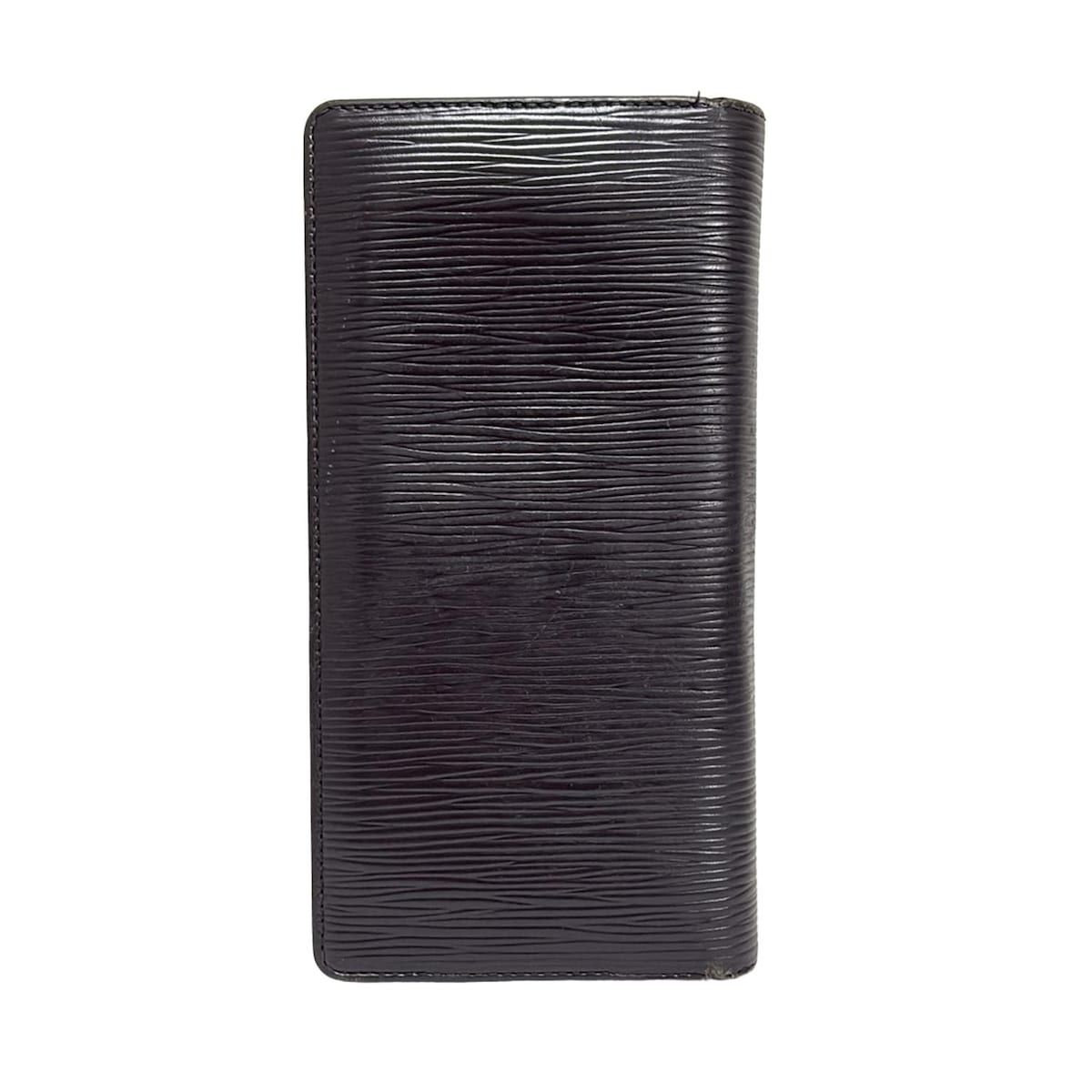 LOUIS VUITTON ルイヴィトン 長財布 エピ ポルトフォイユブラザ M66542 ノワール クリールブラック イニシャル刻印 レザー