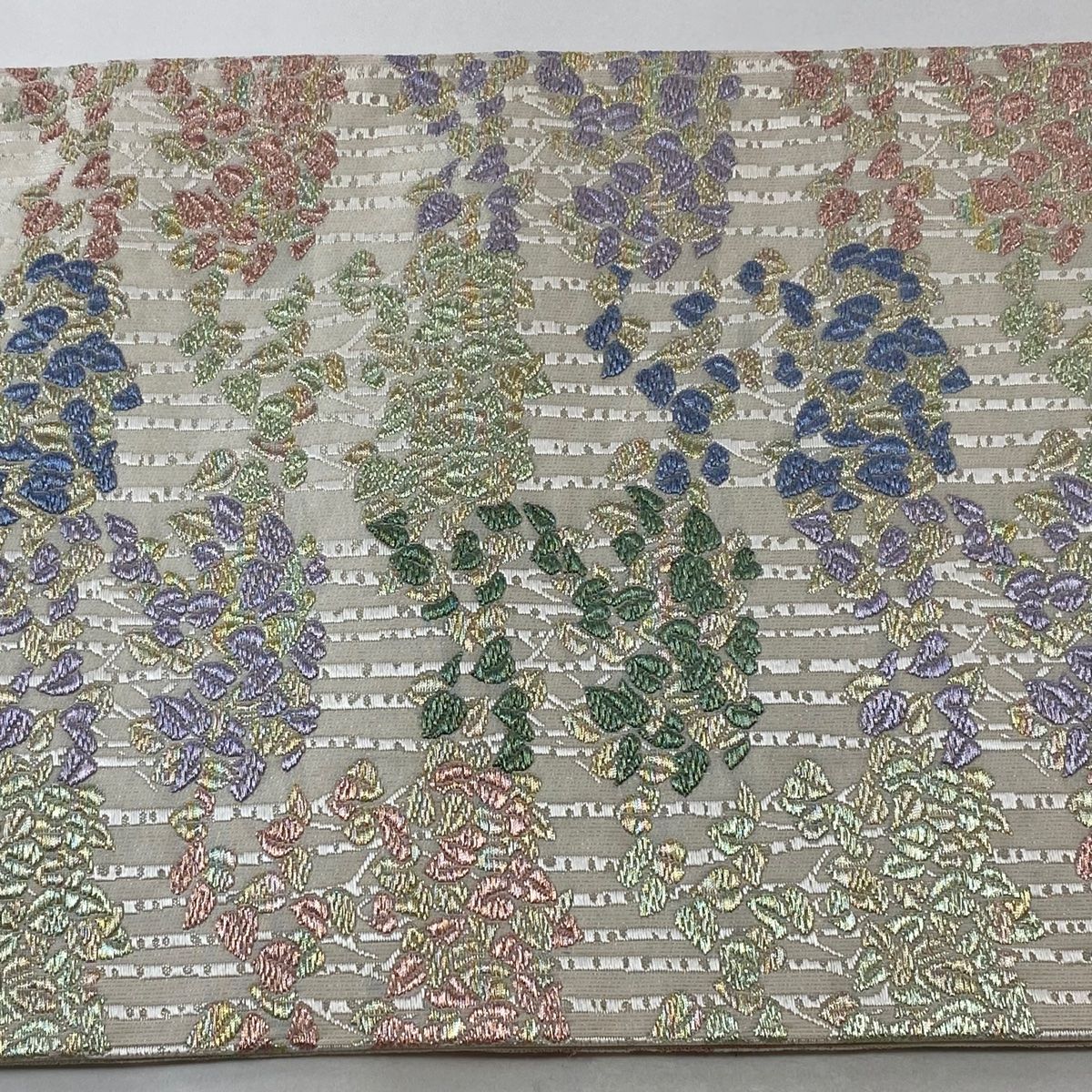 袋帯 美品 逸品 山口美術織物 落款 白樺文 草花 唐織 金銀糸