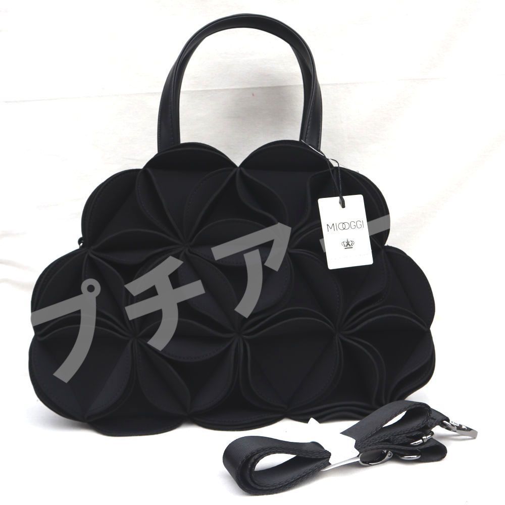 ネオプレン3Dフラワー 2WAY ミニ ボストンバッグ 軽量 JE-343A ブラック