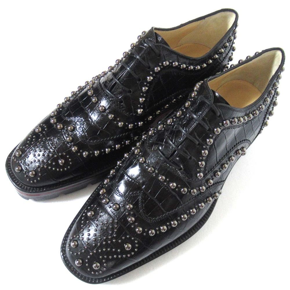 ♥ Christian Louboutin クリスチャンルブタン CRAPADONNA スタッズ オックスフォードシューズ サイズ37.5 約24.5cm ブラック レディース 古着