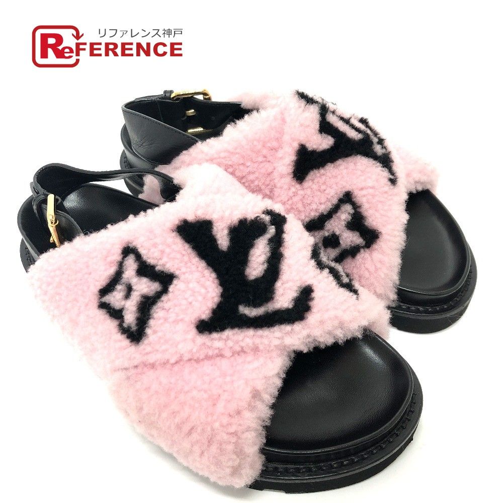 Louis Vuitton ルイヴィトン ファー サンダル LOUIS VUITTON - LOUIS VUITTON モノグラム ファー サンダルの