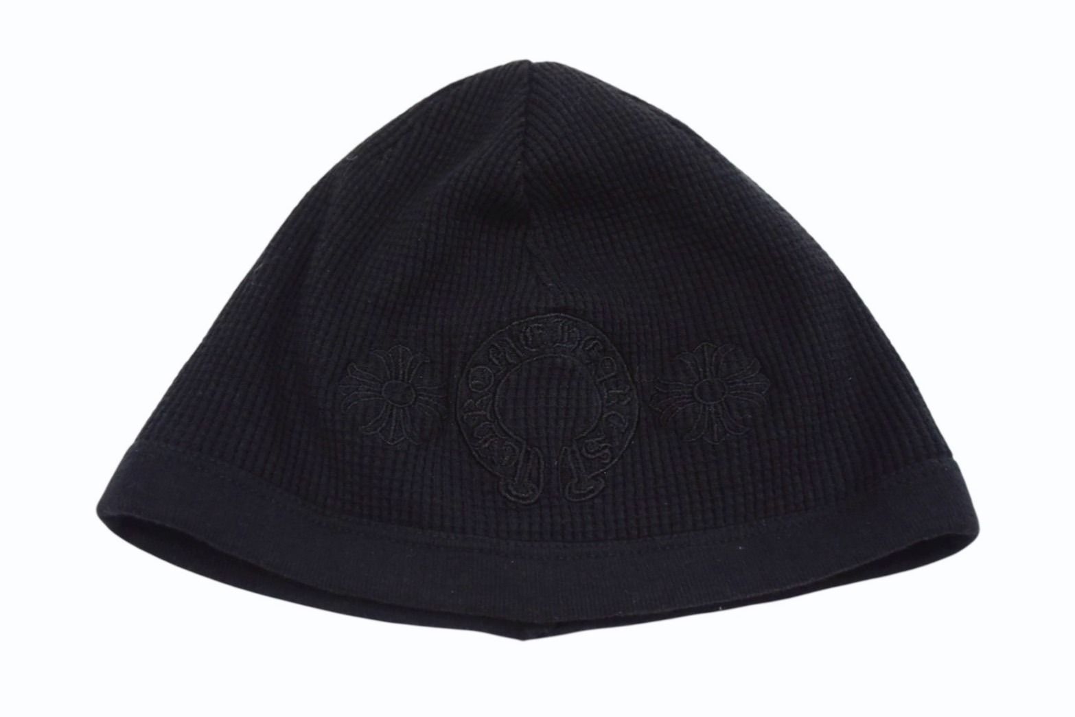 90S】Chrome Hearts クロス刺繍ビーニー黒/黒【Vintage】 CHROME