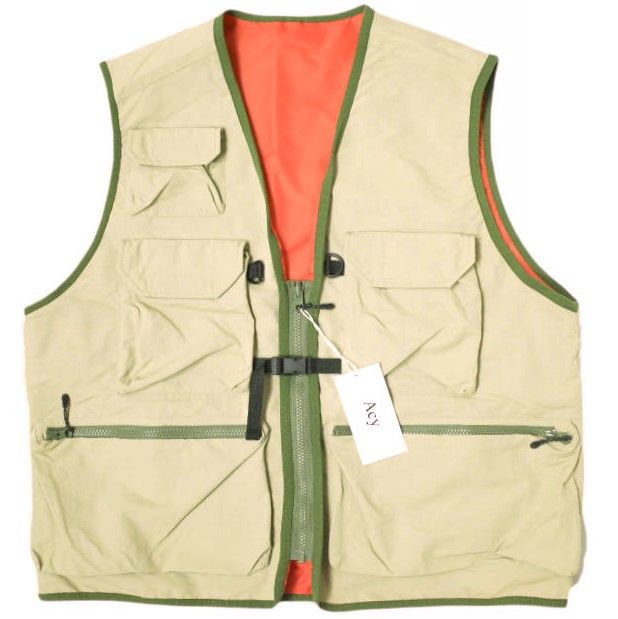 Acy エイシー 24SS 2WAY UTILITY VEST リバーシブルユーティリティーベスト ACY-24SS-004 3 XL Sand ジレ MIN-NANO ミンナノ トップス g21939