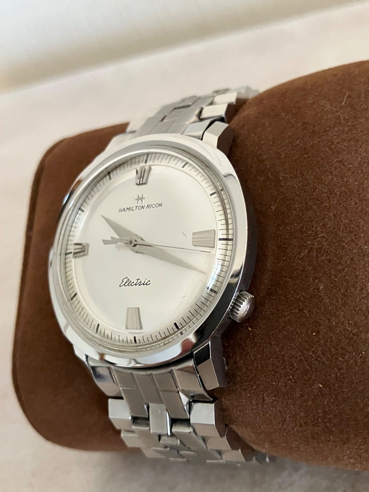 値下げ 稼働☆貴重☆ハミルトンリコー オリジナルブレス 電磁テンプ 腕時計
