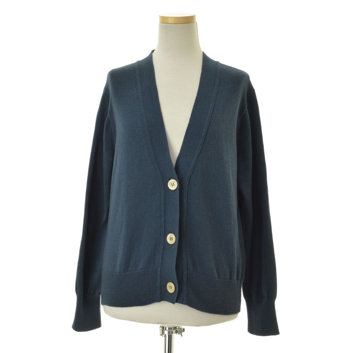 MARGARETHOWELL】578-0164600 COTTON CASHMERE V NECK CARDIGAN
