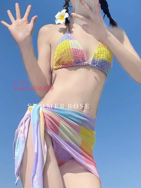 レディース 水着 ビキニ スカート パッド付 かわいい ビーチ 海 夏 小胸 プール セクシー カラフル オトナ女子 am4a206839