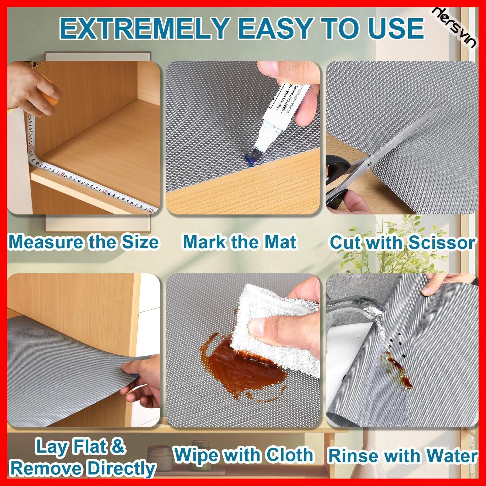 数量 食器棚 引き出し キッチンに適用 耐熱 防湿 防油 EVA 裁断 キッチンマット接着剤不要 家具保護 グレーダイヤモンドパターン 引き出しシート シート しょっきだな 30 300 cm 食器棚シート Hersvin