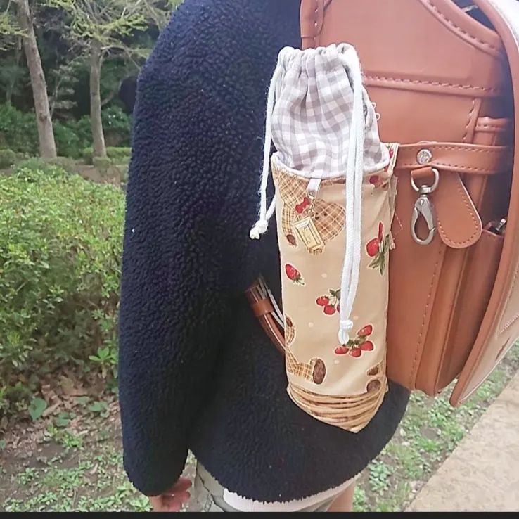 N♡様　ハンドメイド　水筒カバー　チェック 444defccac9995eecef9e49f1d62a4