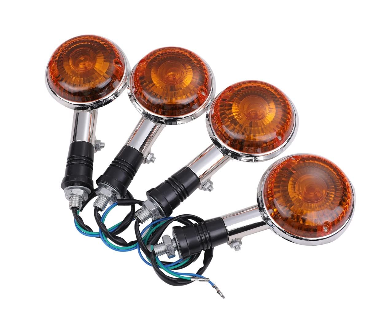 ヤマハ 用 ウインカー 4個 セット オレンジ クリアー レンズ 各種 XJ XJR400 TW225 SR400 SR500 GX250 R1-Z Vmaxドラッグスター RZ250 RZ350 XV ビラーゴ400 等 純正タイプ 社外品 ( [オレンジ]