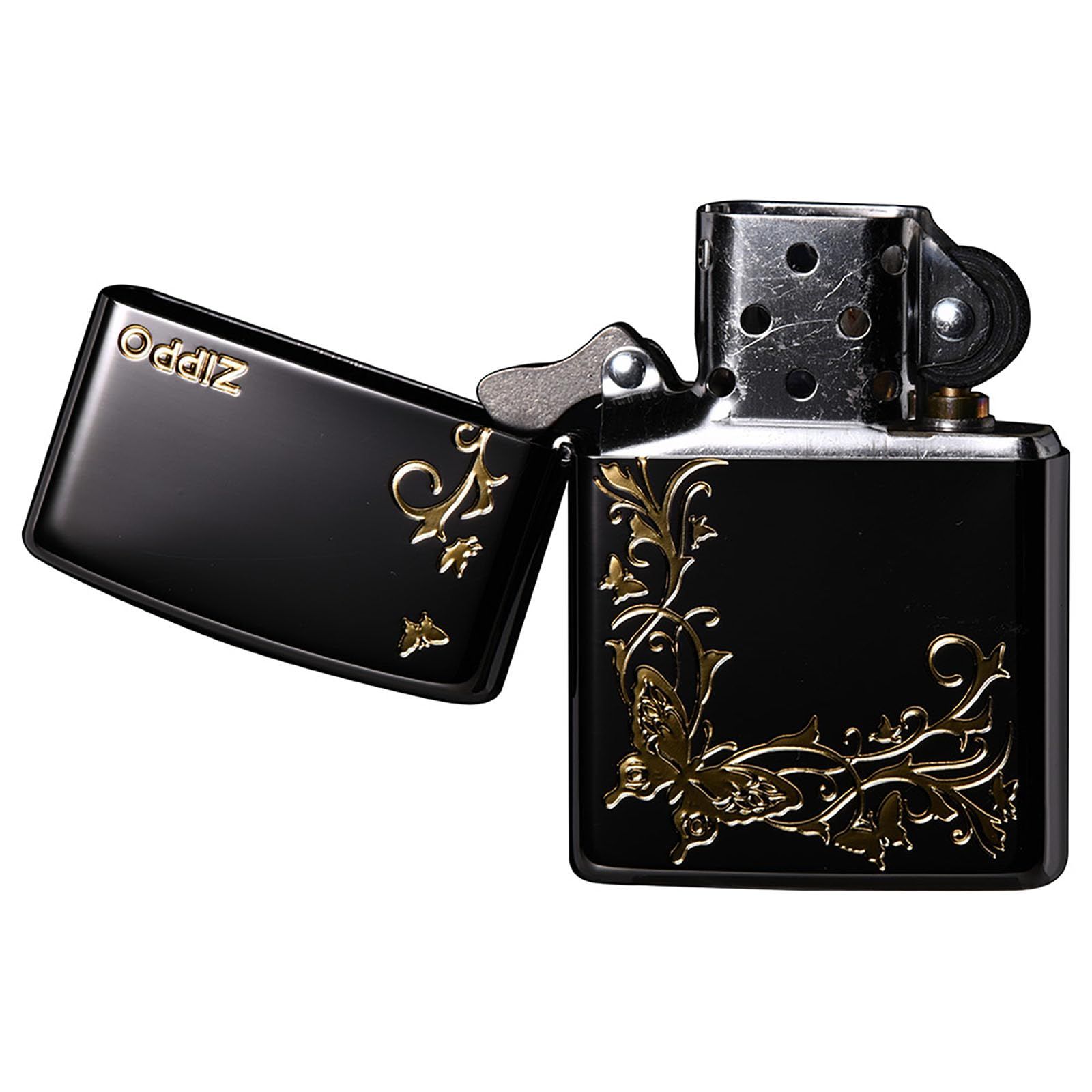 ジッポー Zippo ライター 防風 真鍮製 蝶 特製ステッカー付き ブラック 2BKG-BUT WWW_SUPERTOOLSSHOP_NL