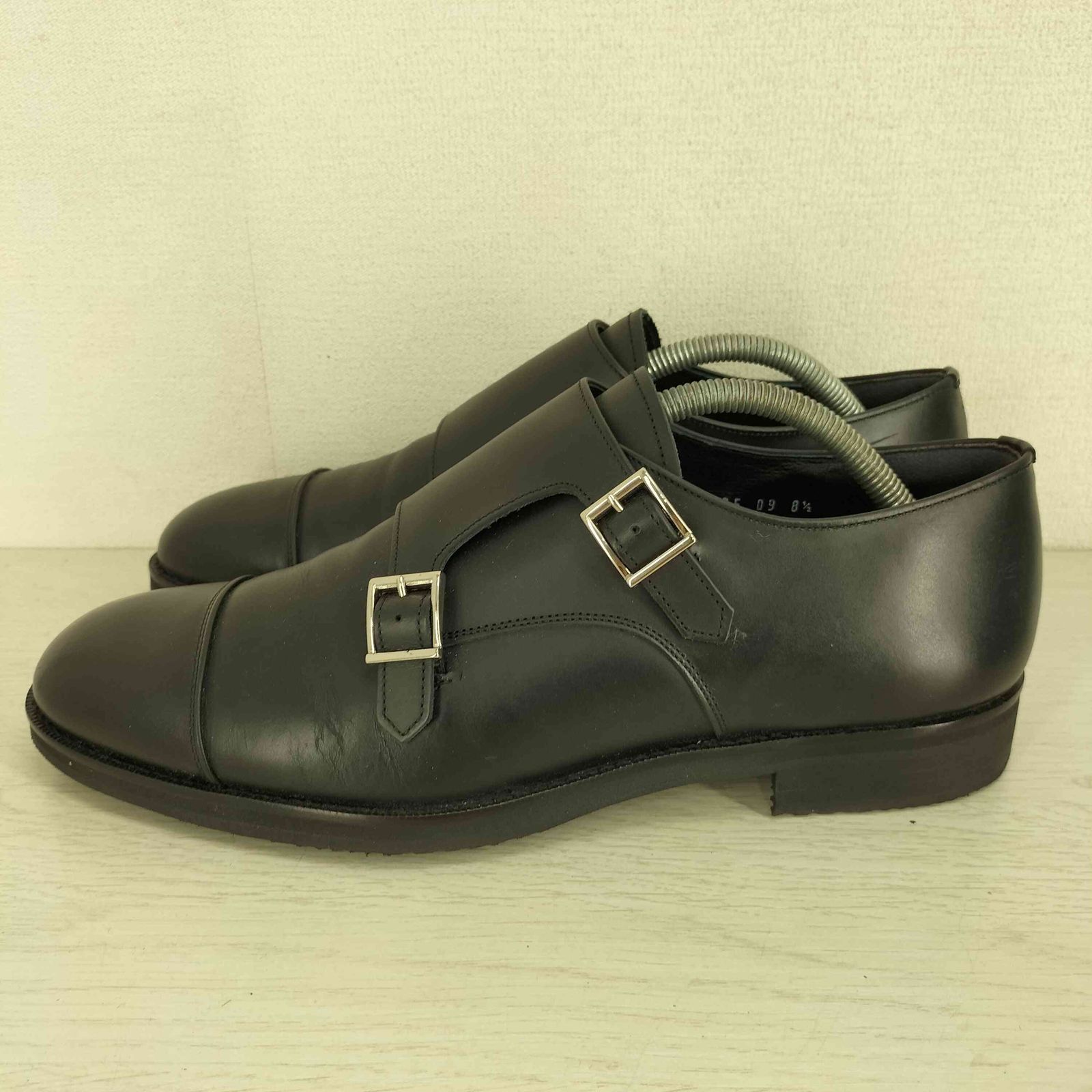 サンヨウヤマチョウ 三陽山長 ダブルモンクストラップ ストレートチップ レザーシューズ メンズ 8 1|2