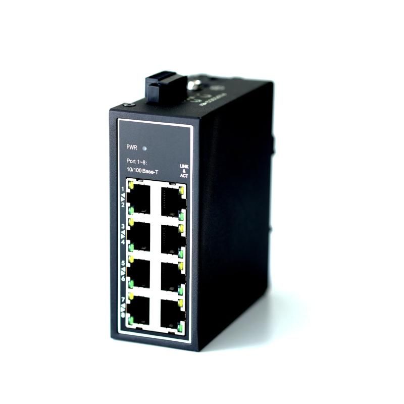 WIWAV WDH-8ET-DC 10|100Mbps 8ポート産業用イーサネットスイッチ|設定不要|省エネ|ファンレス静音設計|通風孔レス構造|業務|産業|オフィス向け