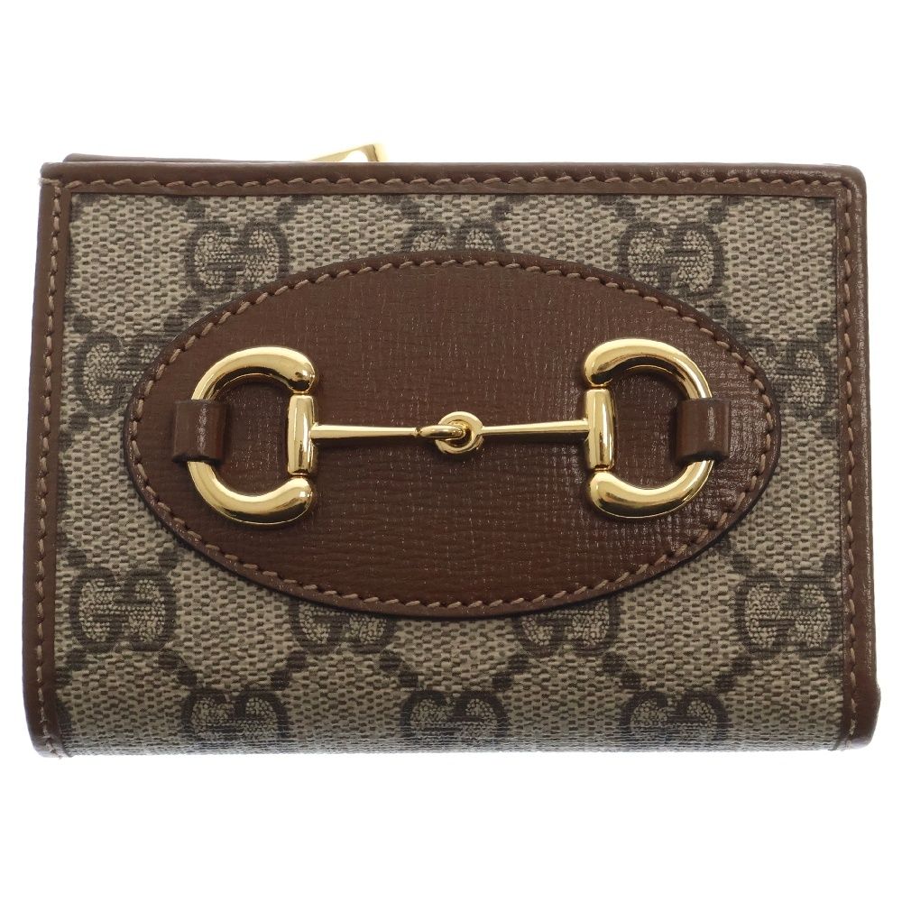 GUCCI グッチ ホースビット 1955 GG総柄 レザー 二つ折り財布 ブラウン 726846