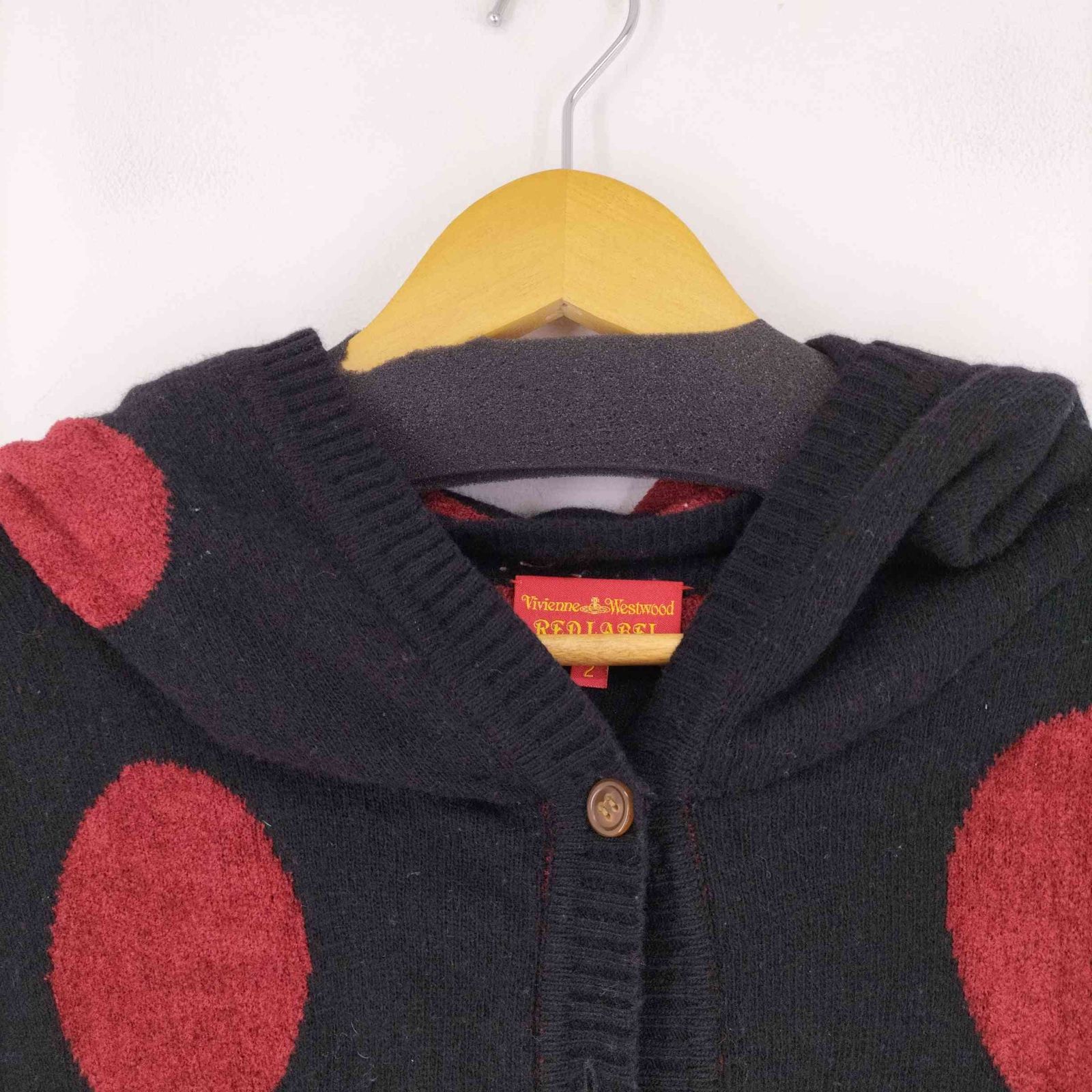 Vivienne Westwood ドットニットカーディガン黒レッド