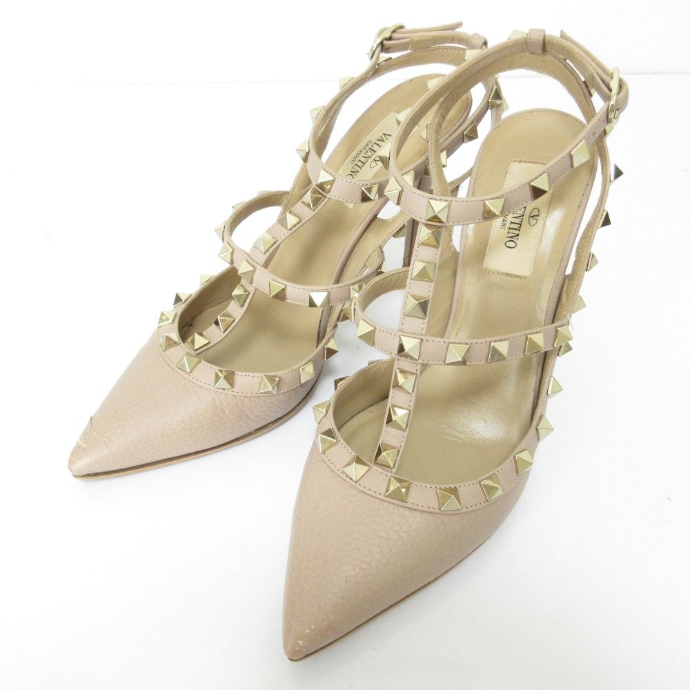 中古 VALENTINO ヴァレンティノ ロックスタッズ サンダル 37 新品