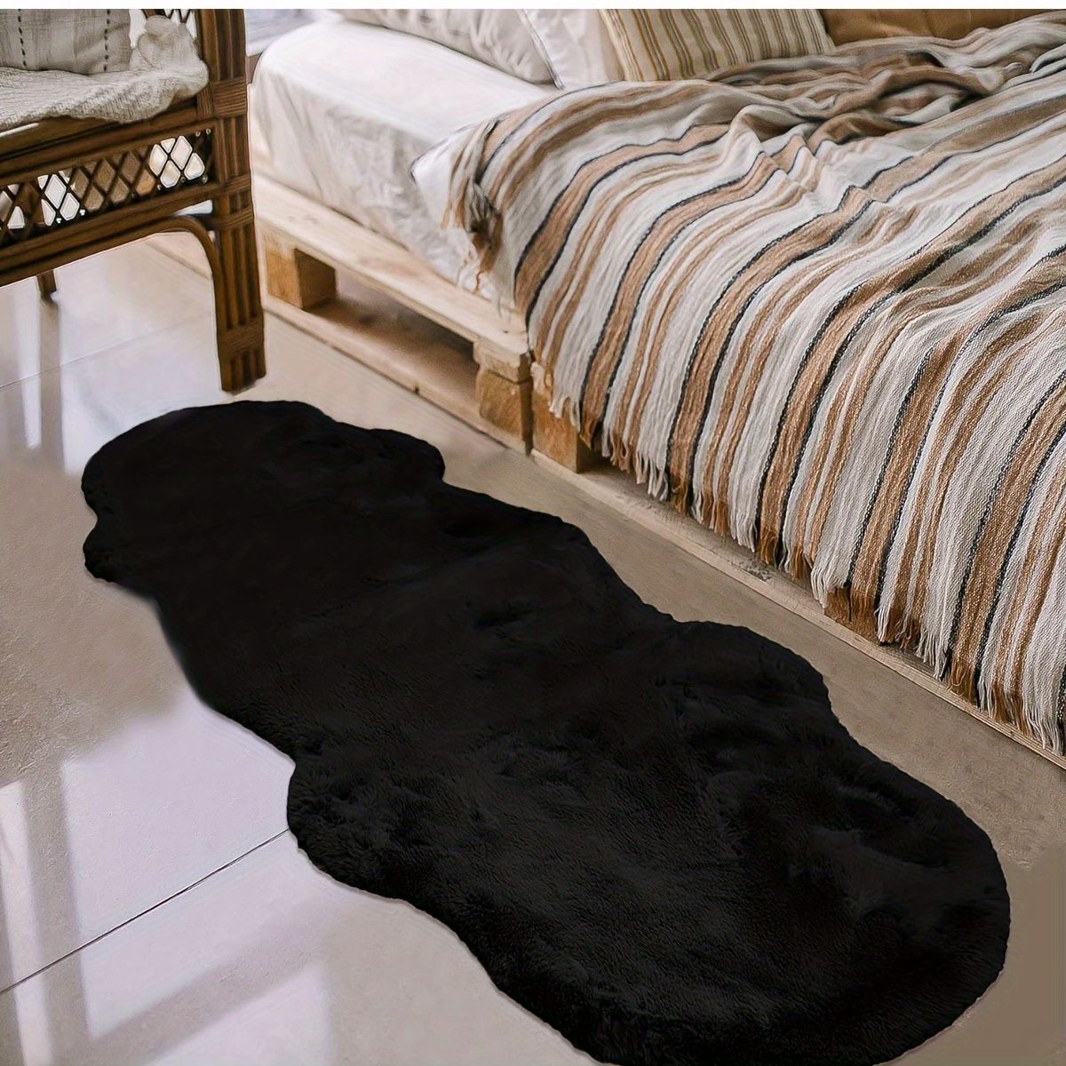 ラグマット カーペット 黒 ブラック 60cm × 180cmリビング ソファー ラグマット カーペット 黒 ブラック 60cm × 180cmリビング