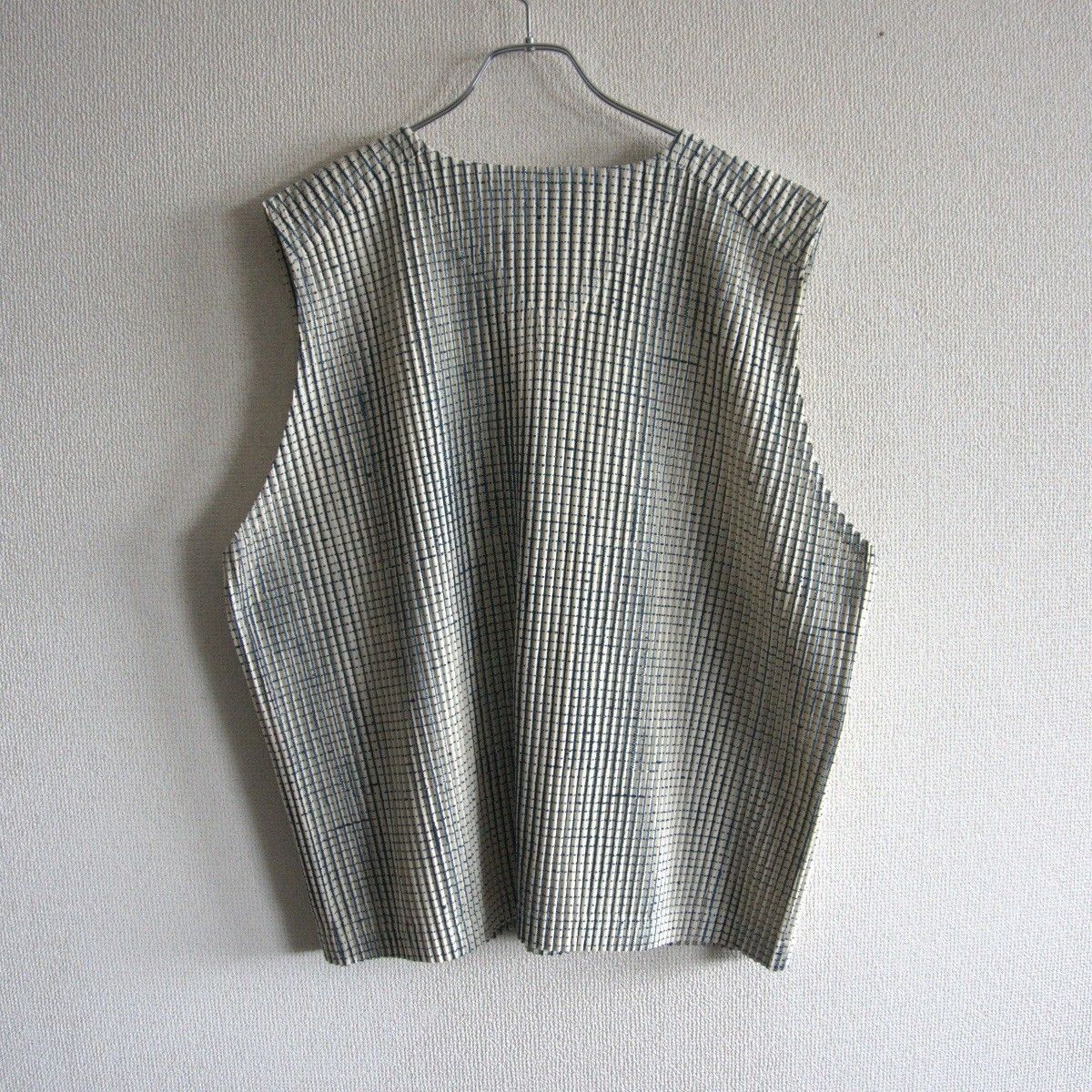 イッセイミヤケメン プリーツ ベスト イッセイミヤケメン 08AW プリーツベスト シワ加工 玉蟲色