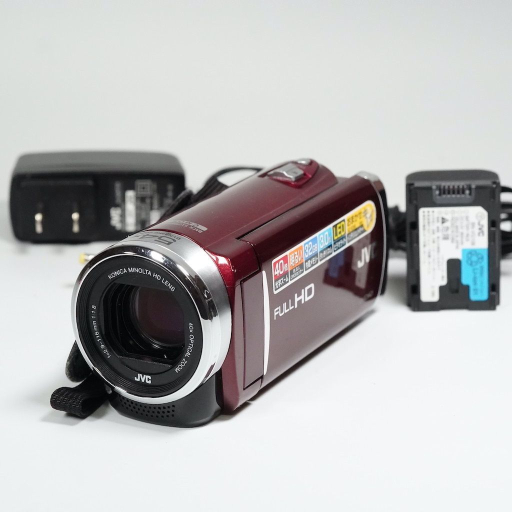 JVC Victor Everio GZ-E265-R レッド ビデオカメラ 動作OK 1週間保証