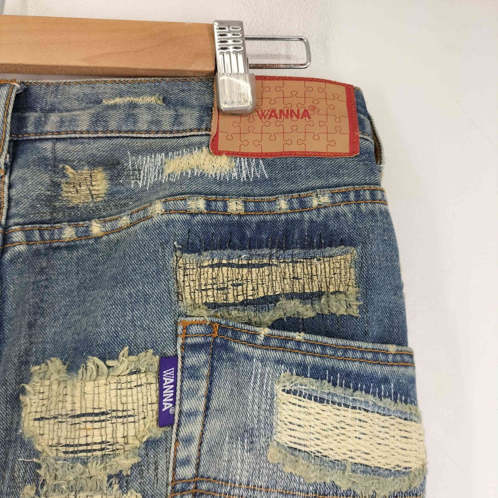 ワナ WANNA L.F.S.E 55 Distressed JEANS クラッシュリペア加工