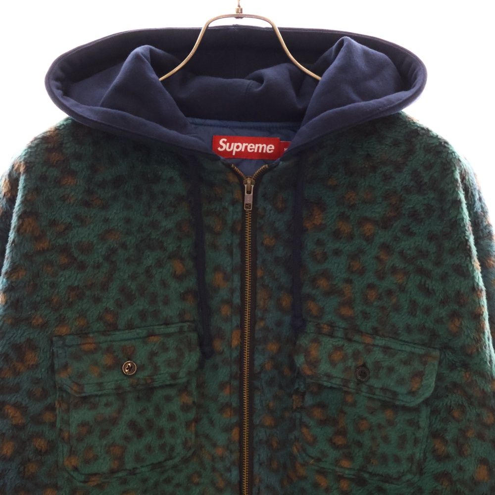 SUPREME (シュプリーム) 23AW Fleece Zip Up Hooded Shirt Leopard