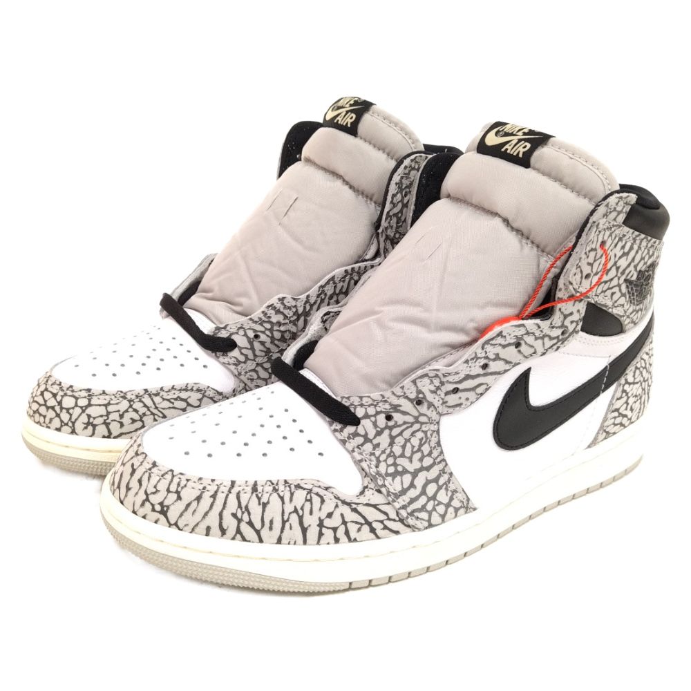 NIKE (ナイキ) AIR JORDAN 1 High OG White Cement エアジョーダン1 ハイ OG ホワイト セメント  ハイカットスニーカー グレー US10/28cm DZ5485-052 - メルカリ