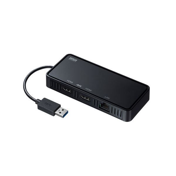 P４倍 7/11は楽天勝利でさらにPアップ】 サンワサプライ USB3.1-HDMIディスプレイアダプタ(4K対応・ 2出力・LAN-ポート付き) USB-CVU3HD3