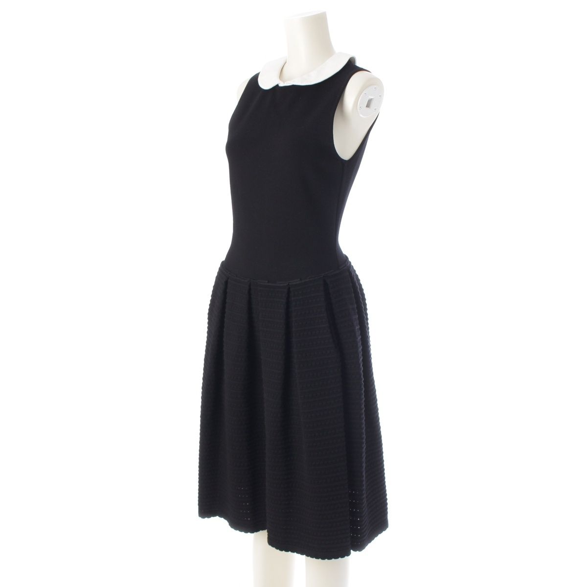 デイジーリン for FOXEY 付け襟 2WAY フ ノースリーブ ワンピース ドレス 32254 ブラック 38