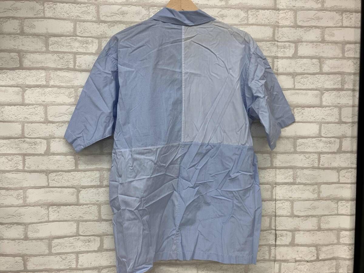 BURBERRY LONDON ENGLAND バーバリー ロンドン イングランド 半袖シャツ チェック ストライプ ブルー メンズ M MERCADOAVALIA_COM_BR