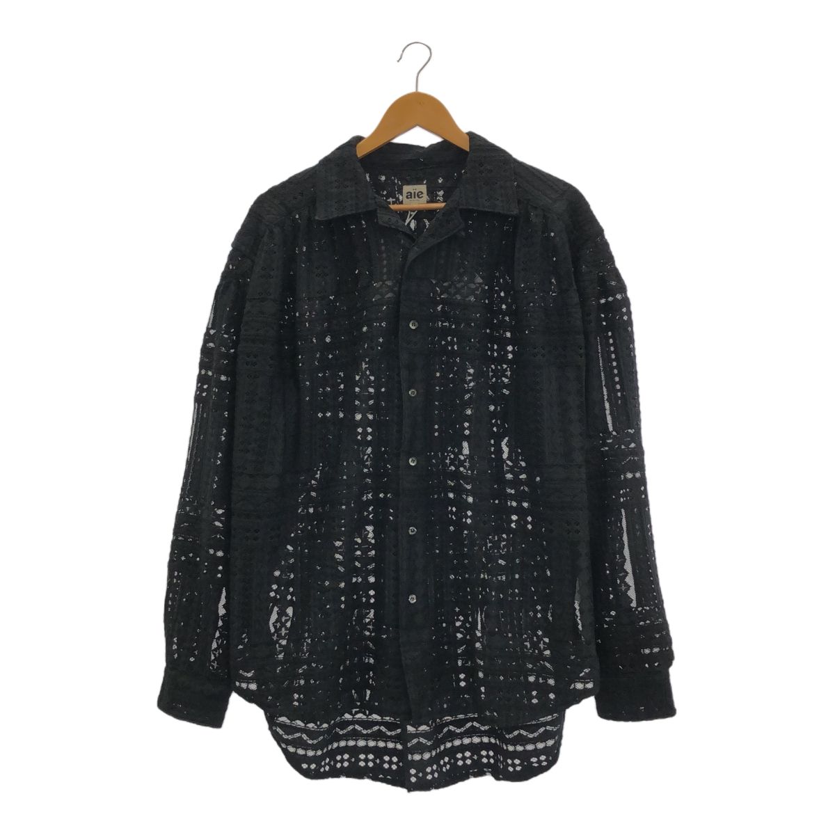 アイイー AIE PU669 シャツ AiE エーアイイー 24AW Painter Shirt Poly Lace Black PU669 タグ付