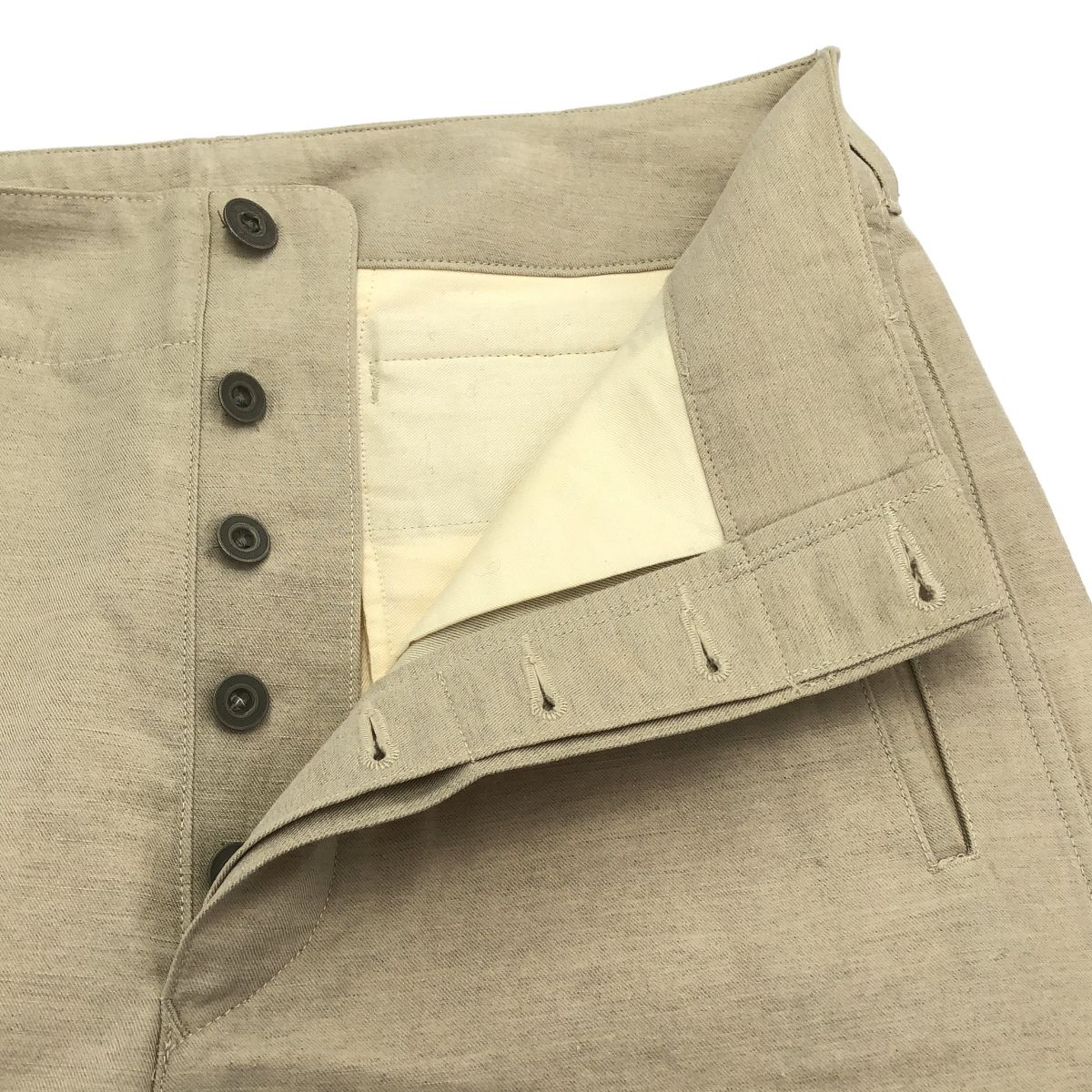 ULTERIOR アルテリア 21SS C/L TWILL MILITARY WIDE TROUSERS コットンリネンツイルミリタリー ワイドトラウザーズパンツ ULPT16-21A56U-A アイボリー系 3 ULTERIOR アルテリア 21SS C/L TWILL MILITARY WIDE TROUSERS コットン