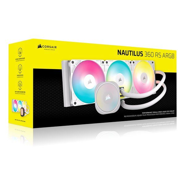 CORSAIR コルセア 水冷一体型CPUクーラー NAUTILUS 360 RS ARGB White