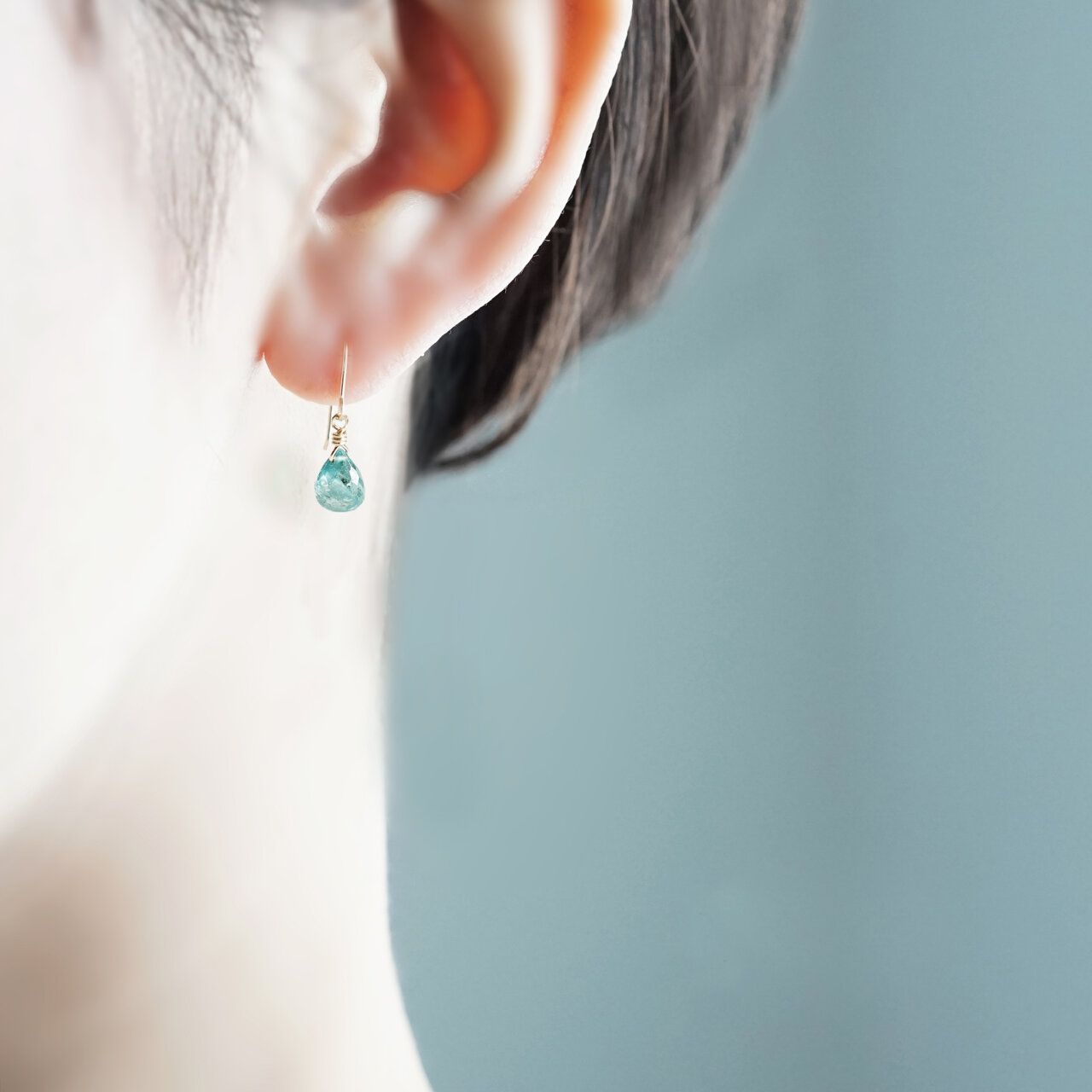 楽天市場】ブルートパーズ ピアス 18金 18k K18イエローゴールド