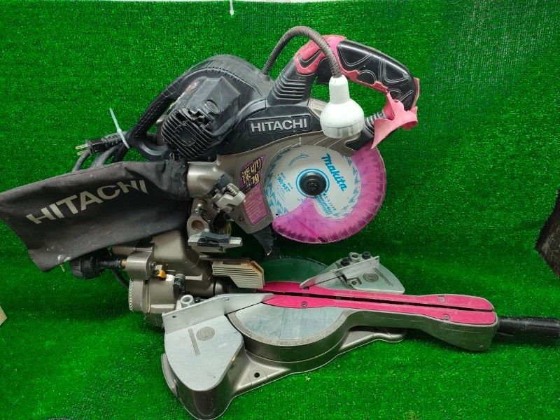 ◎HiKOKI 旧日立工機 卓上スライド丸のこ 刃径190mm レーザーマーカ機能 チップソー付 C7RSHC モータ異音無し 動作 済み