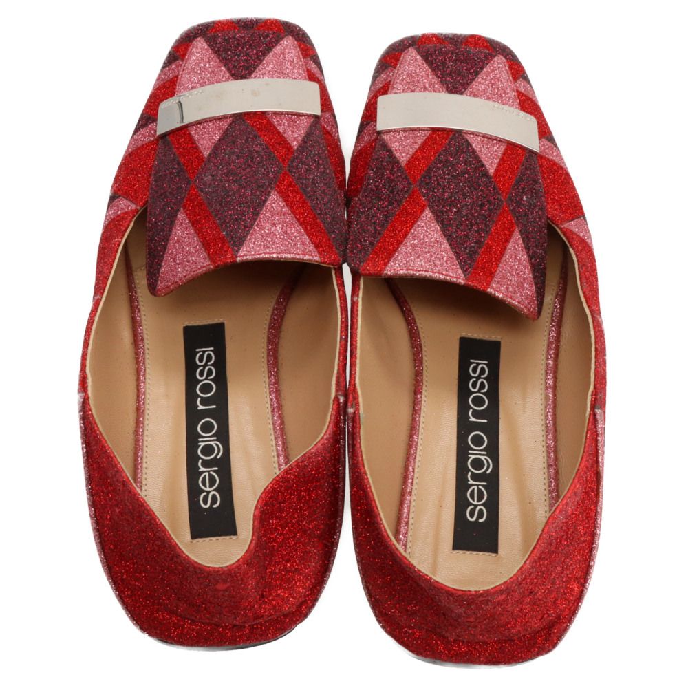 Sergio Rossi (セルジオロッシ) SR1 ロゴプレート ラメ入り ミュール  