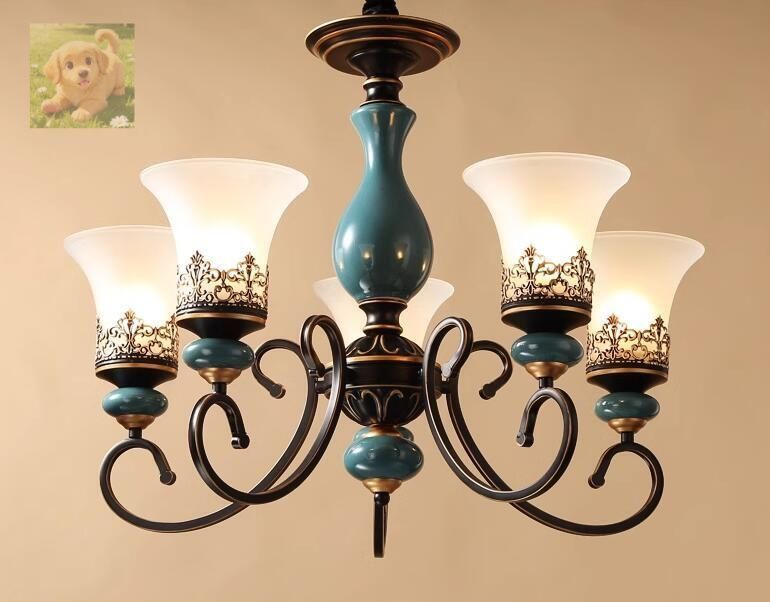 新入荷 高品質 ヨーロッパスタイルシャンデリア ライト 鉄シャンデリア ランプ レストランシャンデリア ベッドルーム 照明 5灯