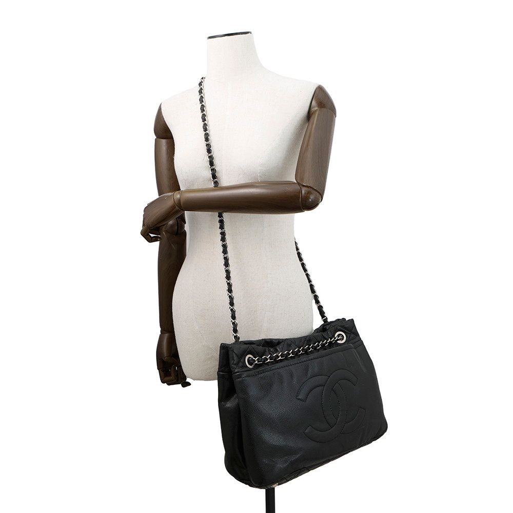 シャネル チェーンショルダーバッグ マトラッセ デカココマーク A48374 CHANEL バッグ 黒 NICORILABO_COM