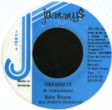 ジャマイカ7” Baby Wayne Defend It none Jammys Records /00080  