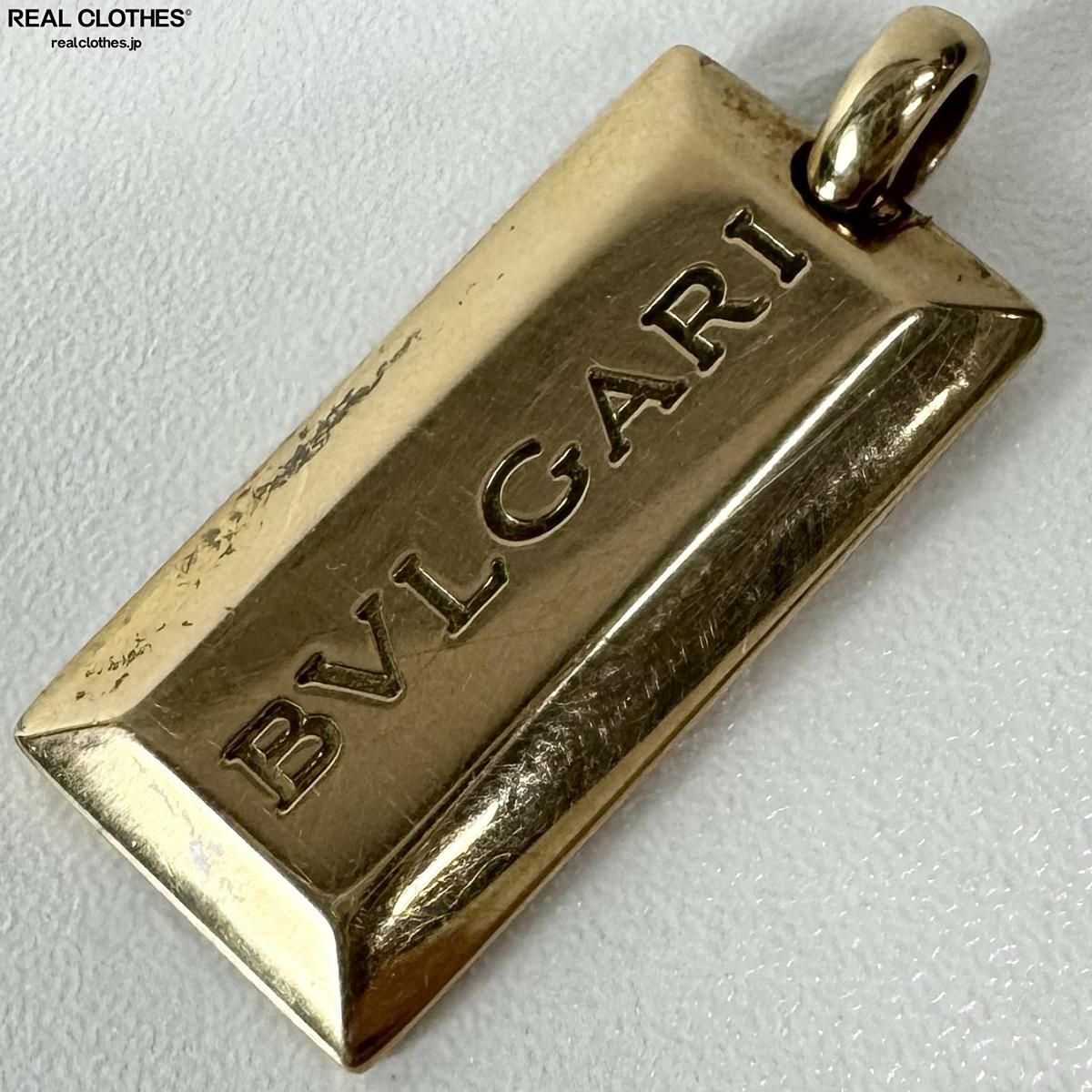 BVLGARI/ブルガリ インゴット プレート ペンダントトップ AU750/K18YG ...