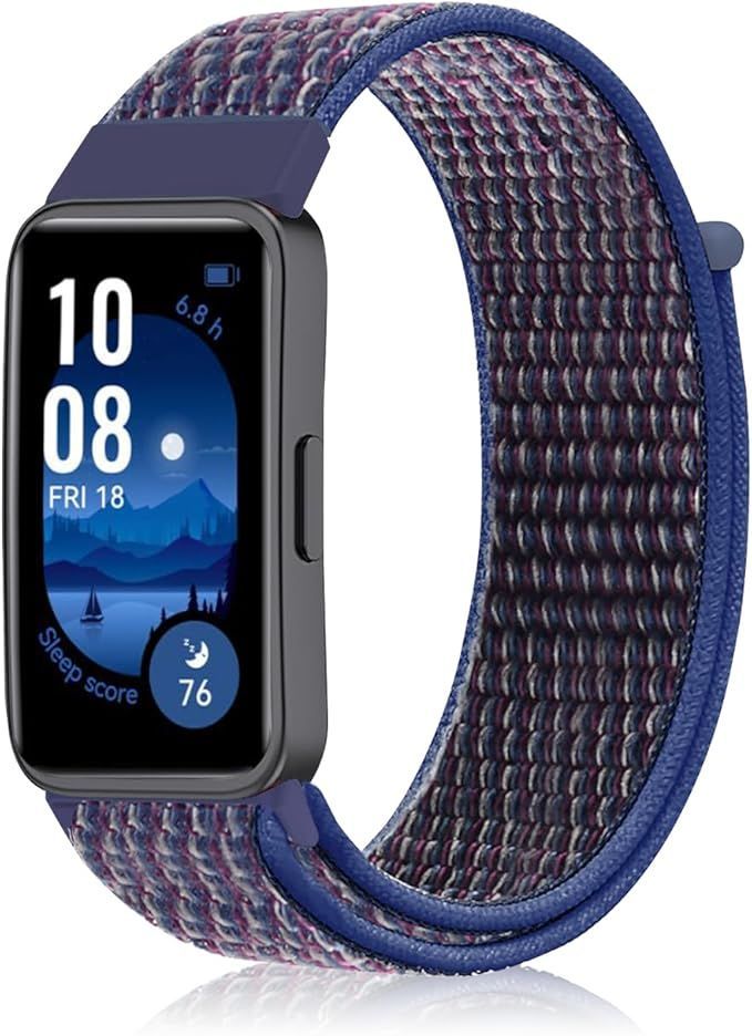 [MosFoil] Huawei Band 9 / Huawei Band 8 対応 バンド 交換ベルト ベルクロデザイン 柔らかく快適 サイズ調節可能 編組バンド ナイロン製 弾力性 マジックテープ 肌にやさしい 軽量 コンパチブル Hu