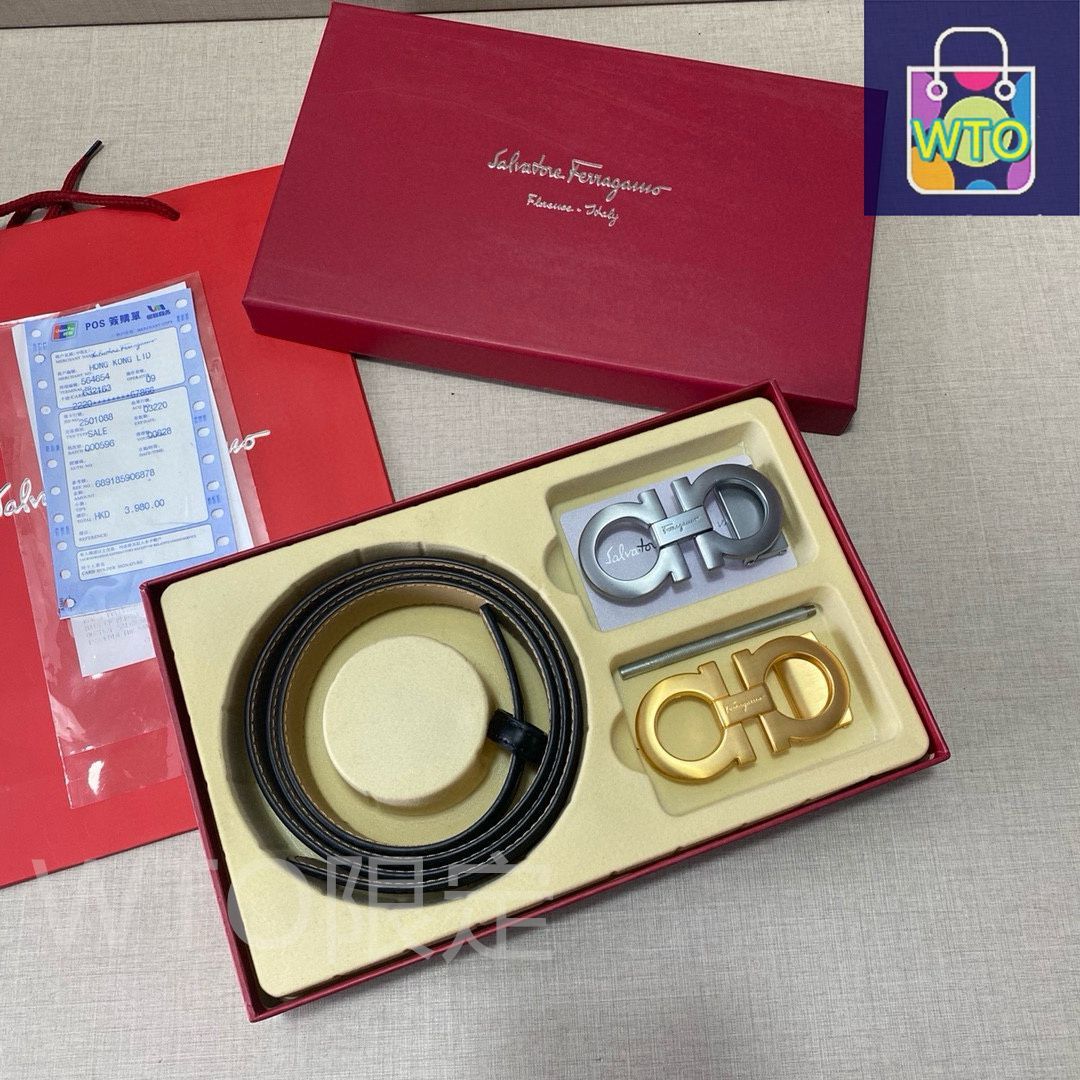 Salvatore Ferragamo  ★美品★ ベルト　箱付 美品 Salvatore Ferragamo サルヴァトーレフェラガモ ブラック