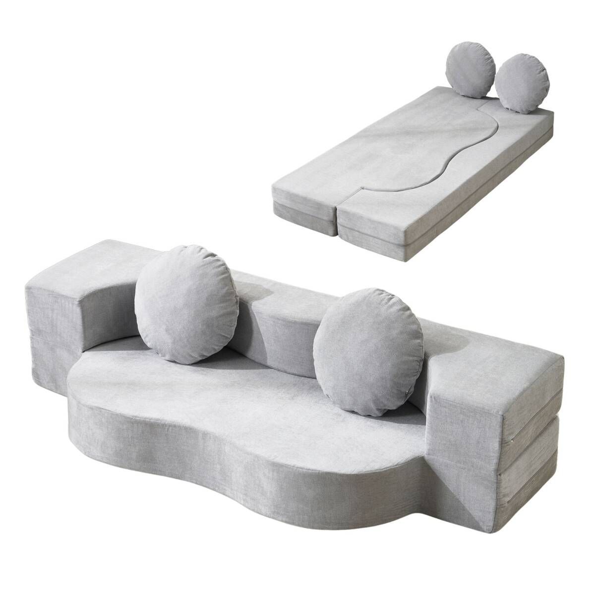 2人掛けソファベッド 組立て不要 フロアソファ コンパクト ローソファ