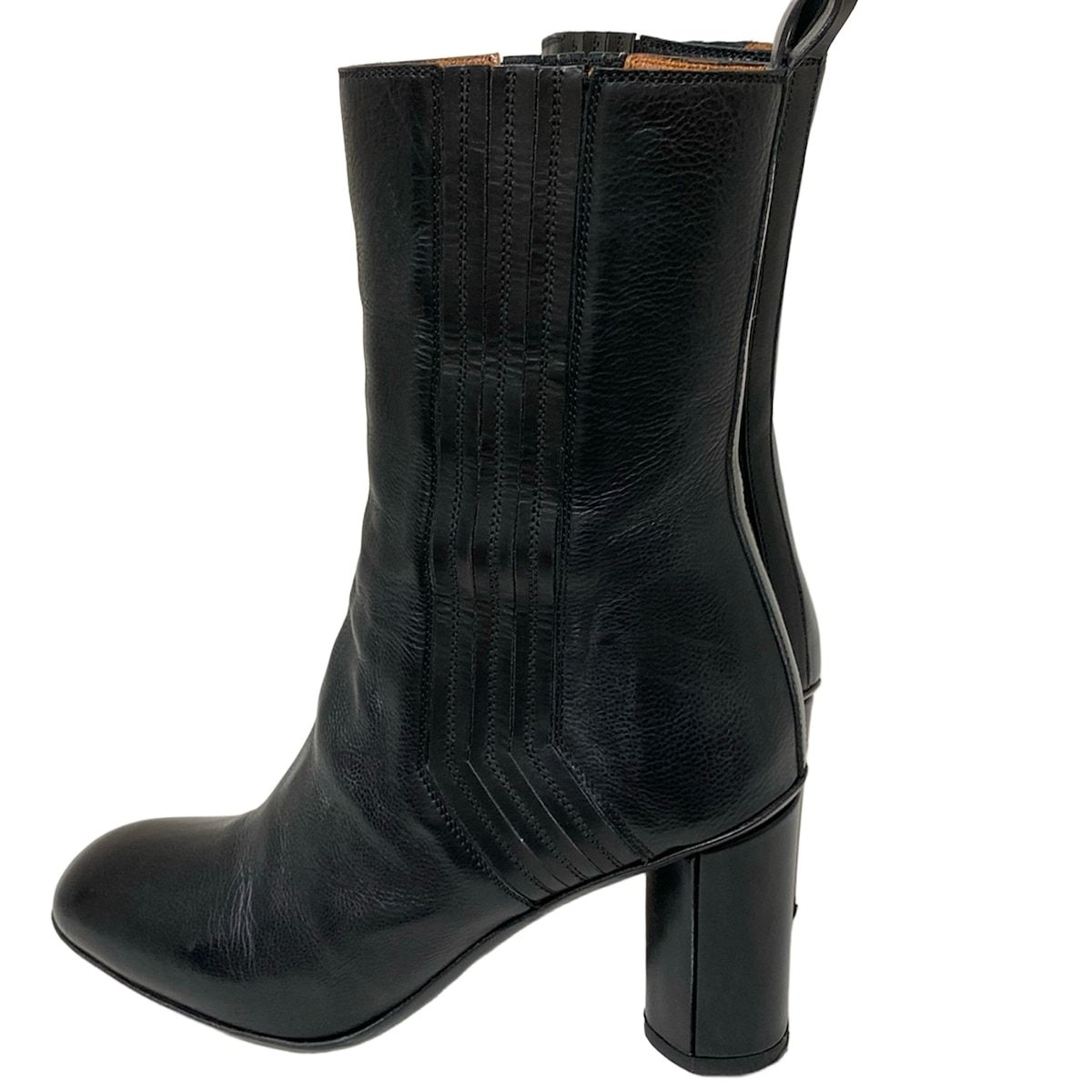 SARTORE サルトル ショートブーツ 36 レディース - 黒 サイドゴア レザー KIN-KAAI_COM