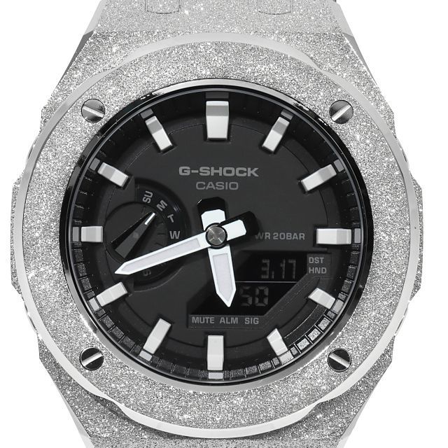 G-SHOCK GA2100 1a フロステッド シルバー カスタム ブラック文字盤 