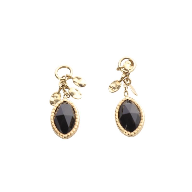 【agate アガット】ピアスチャーム　K10 クォーツ（ブラック） アガット クォーツ ピアスチャーム K10 黒 ブラック ゴールド - メルカリ