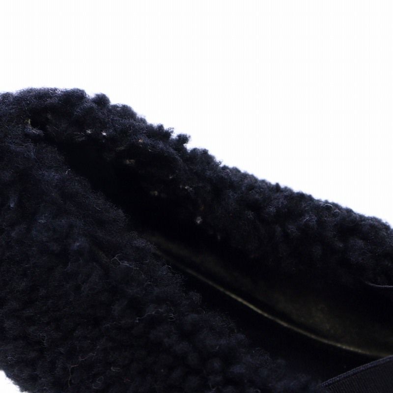 ルイヴィトン ポピライン ボア フラットシューズ　ムートン ボア LVロゴ 7431_4.jpg