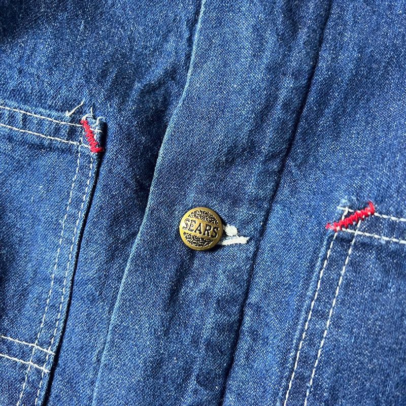 シアーズ Sears 70s ブランケットライナー デニムカバーオール USA製 濃紺 70s USA製 Sears Work Leisure ブランケット ライナー デニム