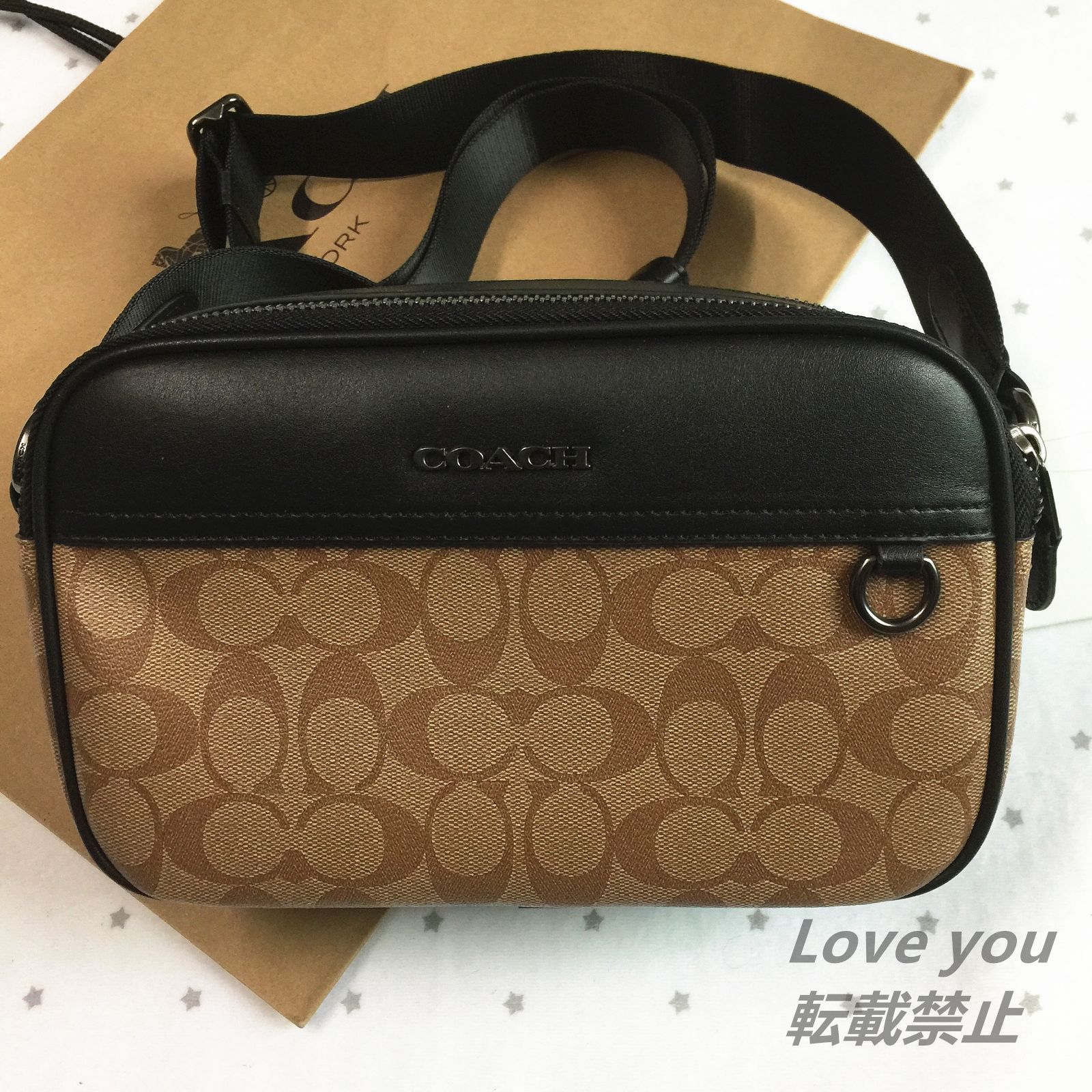 COACH コーチバッグ C4149 カメラバッグ ダブルジップ ショルダーバッグ グラハム クロスボディー アウトレット品 カーキ×ブラック -  メルカリ