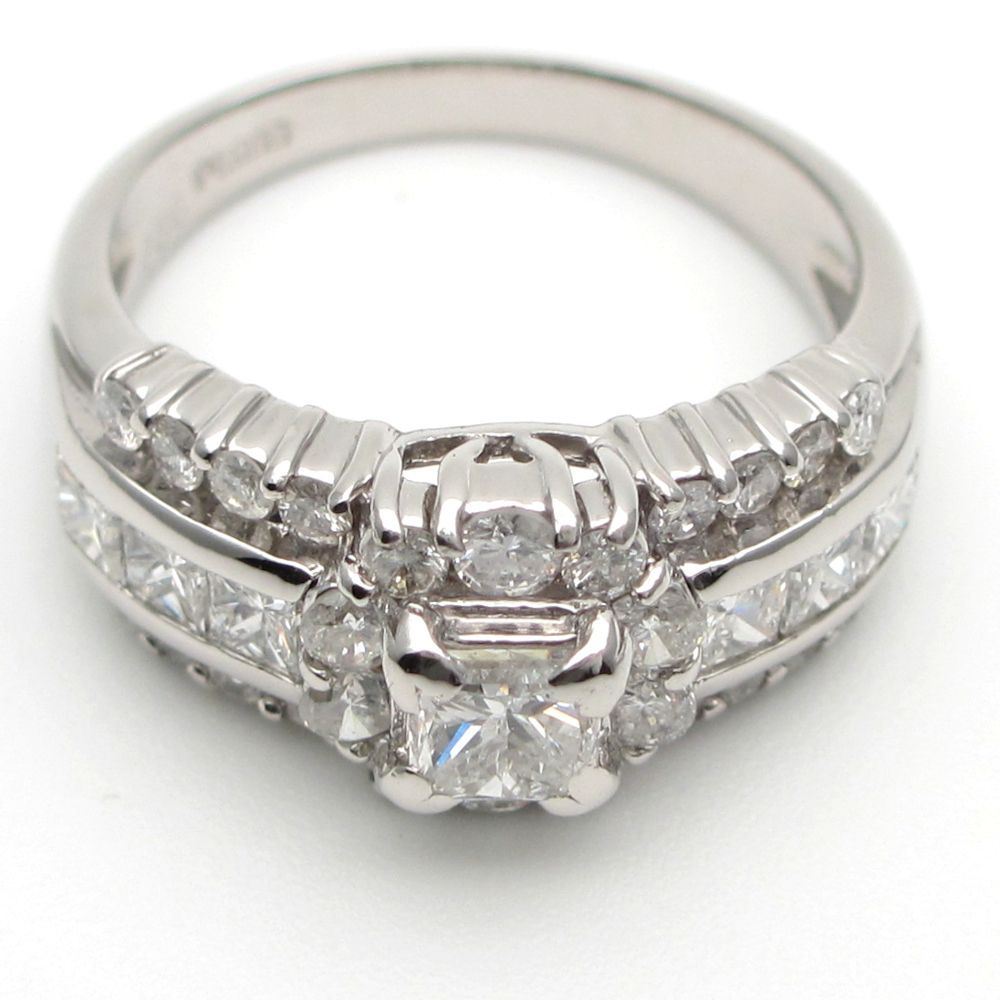 POLA ポーラ Pt900 プラチナ リング ダイヤモンド 0.12ct クロス