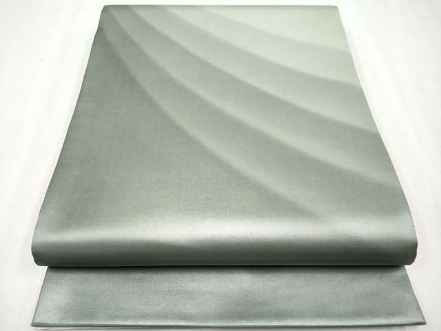 一重太鼓袋帯　斉藤三才 斉藤三才》未使用品 鬼しぼ縮緬 暈し染め 未使用 西陣織 袋帯