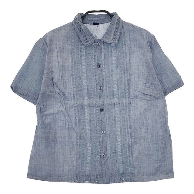 45R レース付きボタンシャツ ブルー 45R レース付きボタンシャツ ブルー 45R（フォーティファイブ